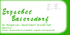 erzsebet baiersdorf business card